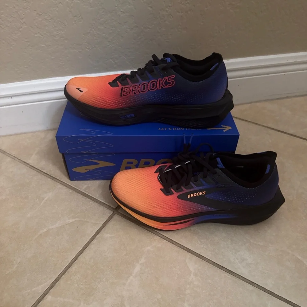 Brooks Hyperion 3 Men’s Running Shoes Size 9 Blue/Coral Papaya Brand New in Box - Picture 5 of 11